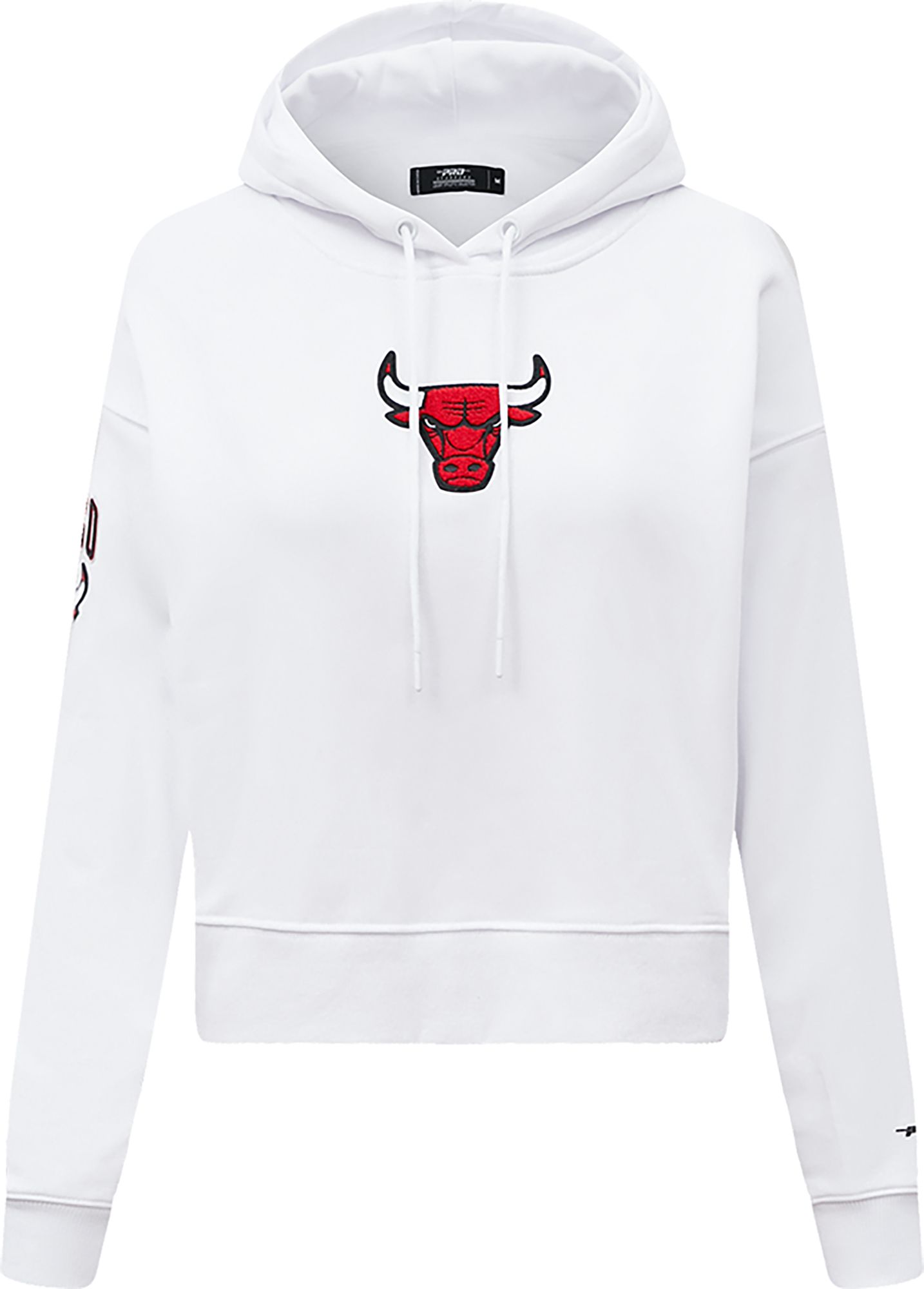 Pro Standard Women's Chicago Bulls White Cropped Fleece Pullover Hoodie