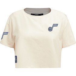 Pro Standard Women's Utah Jazz Varsity Blues Cropped Boxy T-Shirt