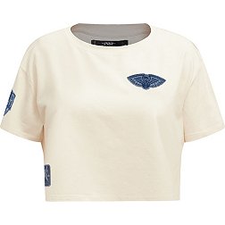 Pro Standard Women's New Orleans Pelicans Varsity Blues Cropped Boxy T-Shirt