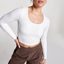 CALIA Women's Cropped Long Sleeve Support Top