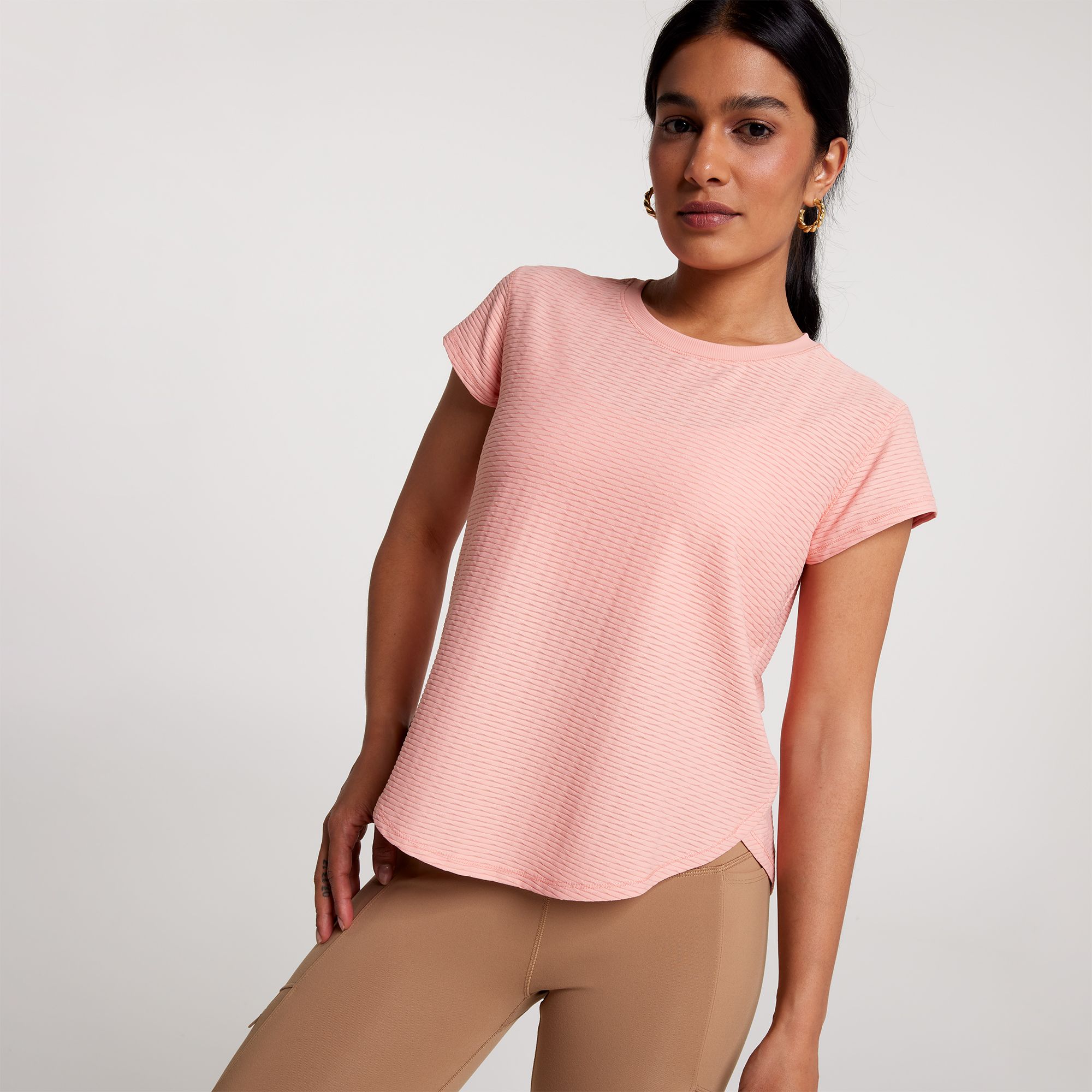 CALIA Women's Renew Twisted Mesh Short Sleeve Tee