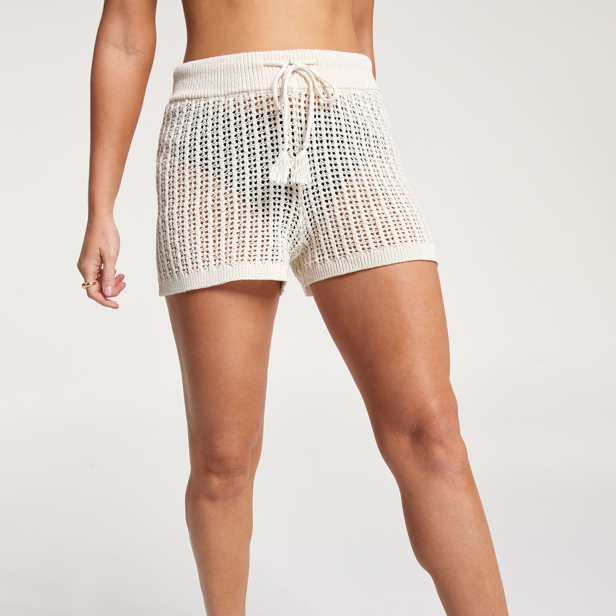 CALIA Women's Mid Rise Sweater Knit Cover Up Swim Bottoms