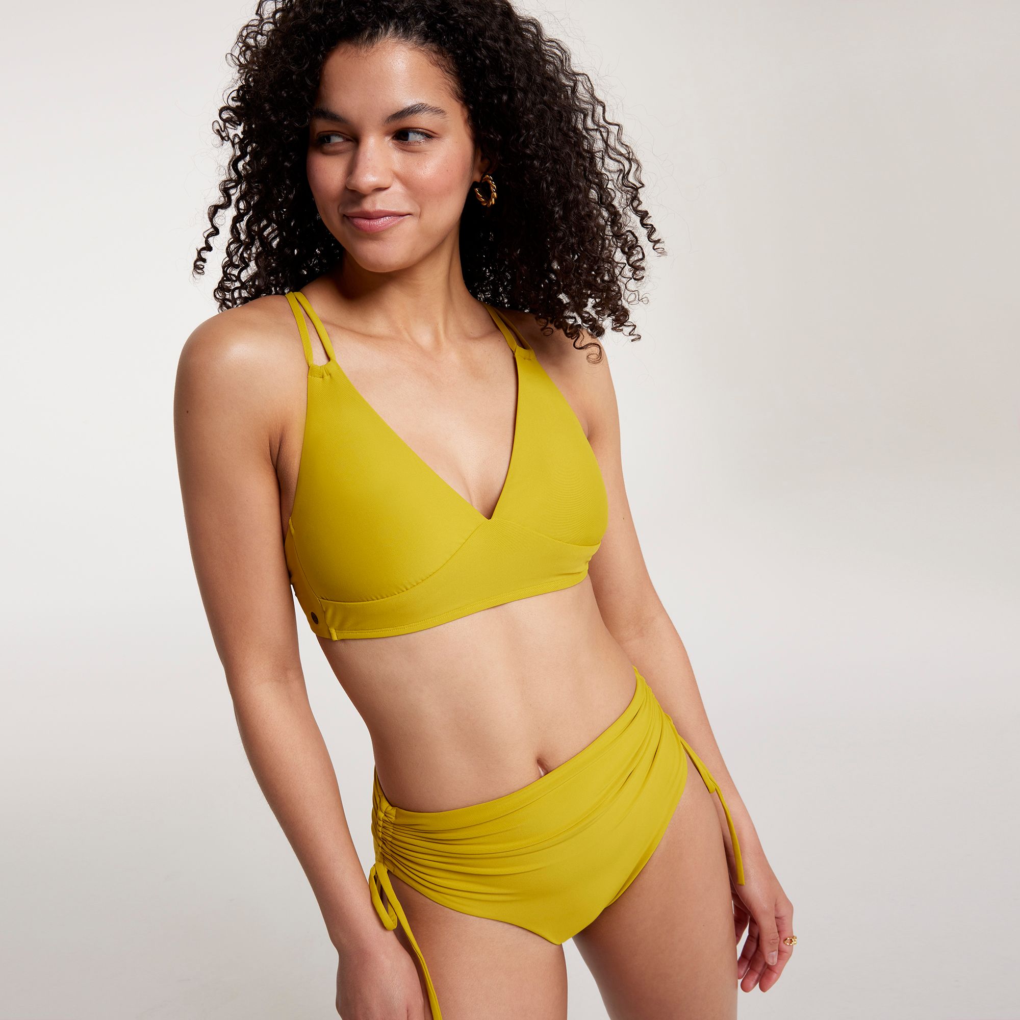 CALIA Women's Double Strap Triangle Bikini Low Support Swim Top