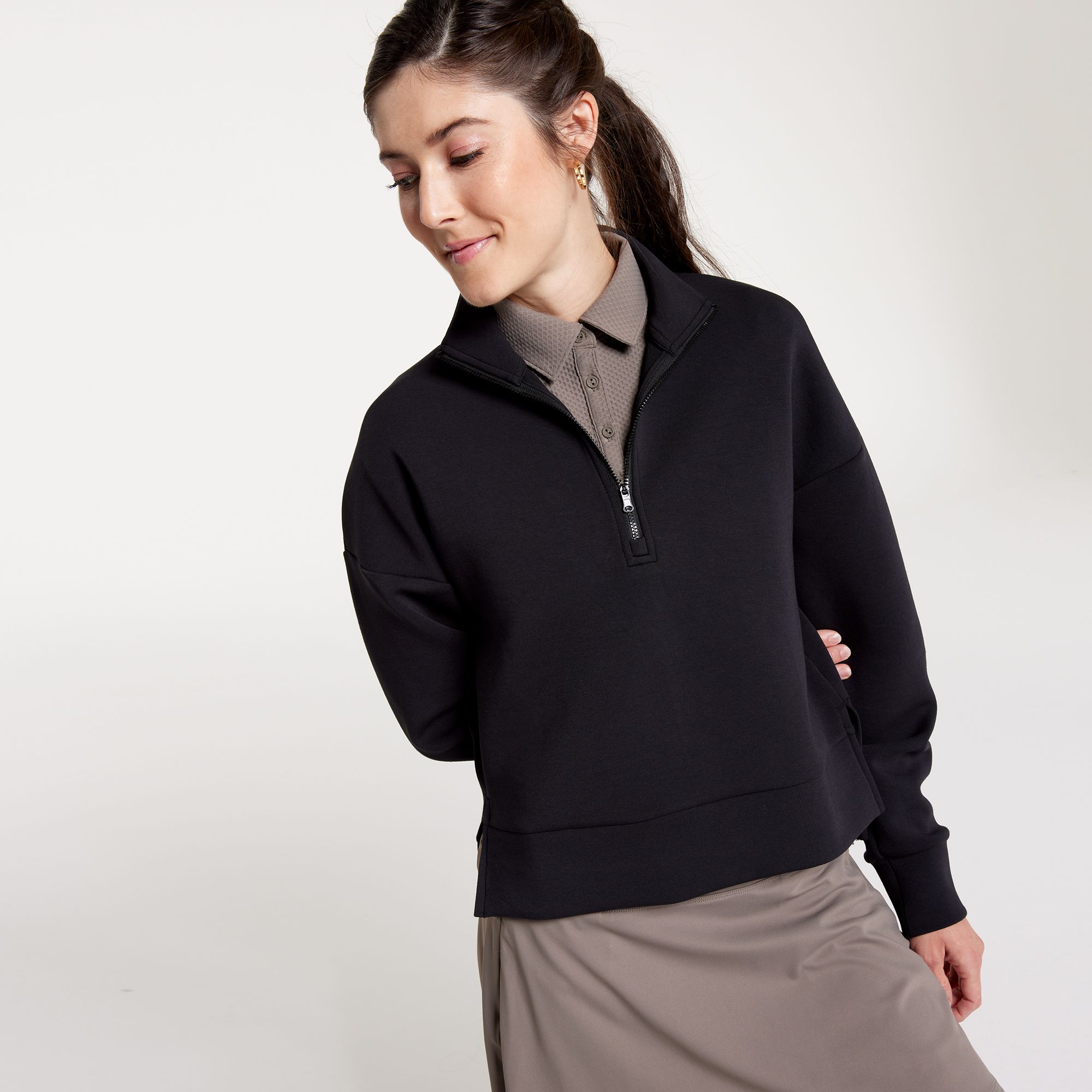 CALIA Women's Soft Scuba Golf 1/4 Zip