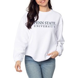chicka-d Women's Penn State Nittany Lions White Corded Crewneck Sweatshirt