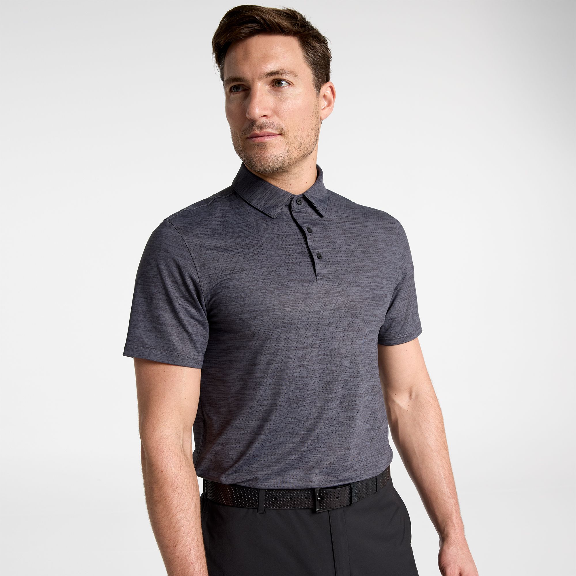VRST Men's Golf Pivot Heather Polo - Gray