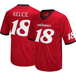 Retro Brand Men's Cincinnati Bearcats Travis Kelce #18 Red Replica Football Jersey, Small