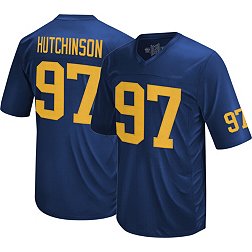 Retro Brand Men's Michigan Wolverines Aidan Hutchinson #97 Blue Replica Football Jersey