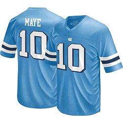 Retro Brand Men's North Carolina Tar Heels Drake Maye #10 Carolina Blue Replica Football Jersey