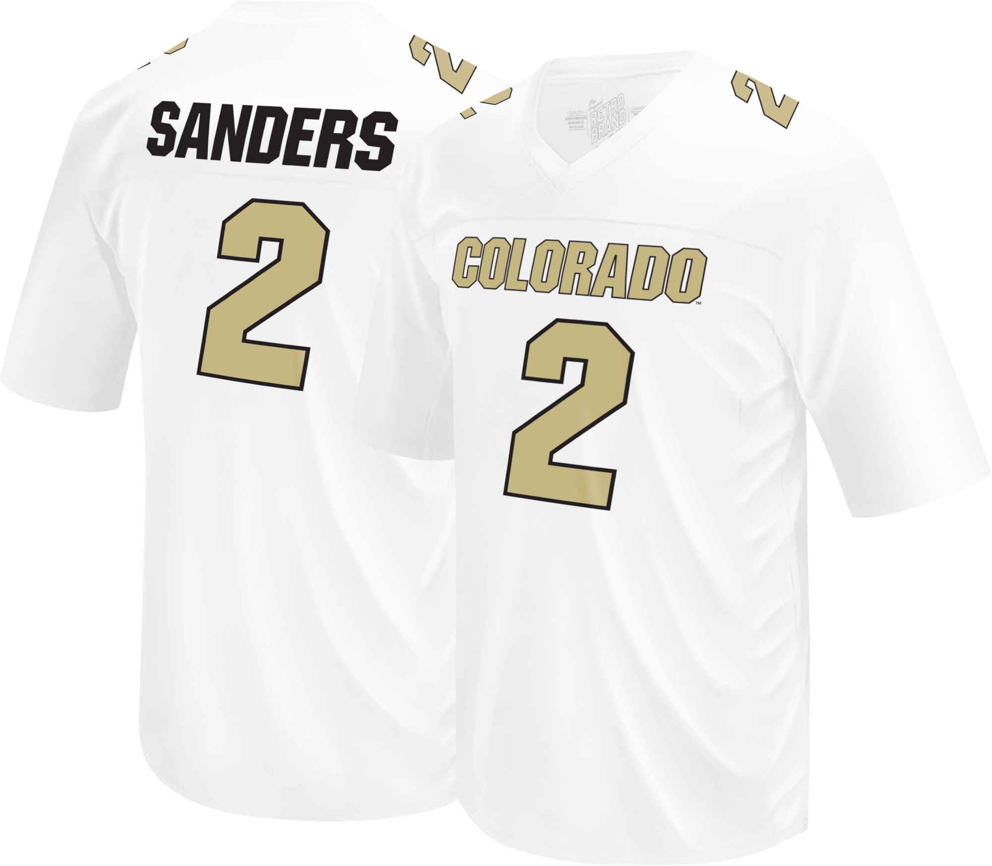 Retro Brand Youth Colorado Buffaloes Shedeur Sanders #2 White Replica Football Jersey