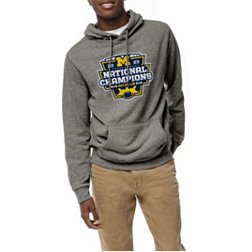League-Legacy Adult 2023 College Football National Champions Michigan Wolverines Heritage Tri-Blend Pullover Hoodie