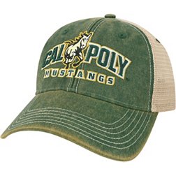 League-Legacy Adult Cal Poly Mustangs Green Old Favorite Adjustable Trucker Hat