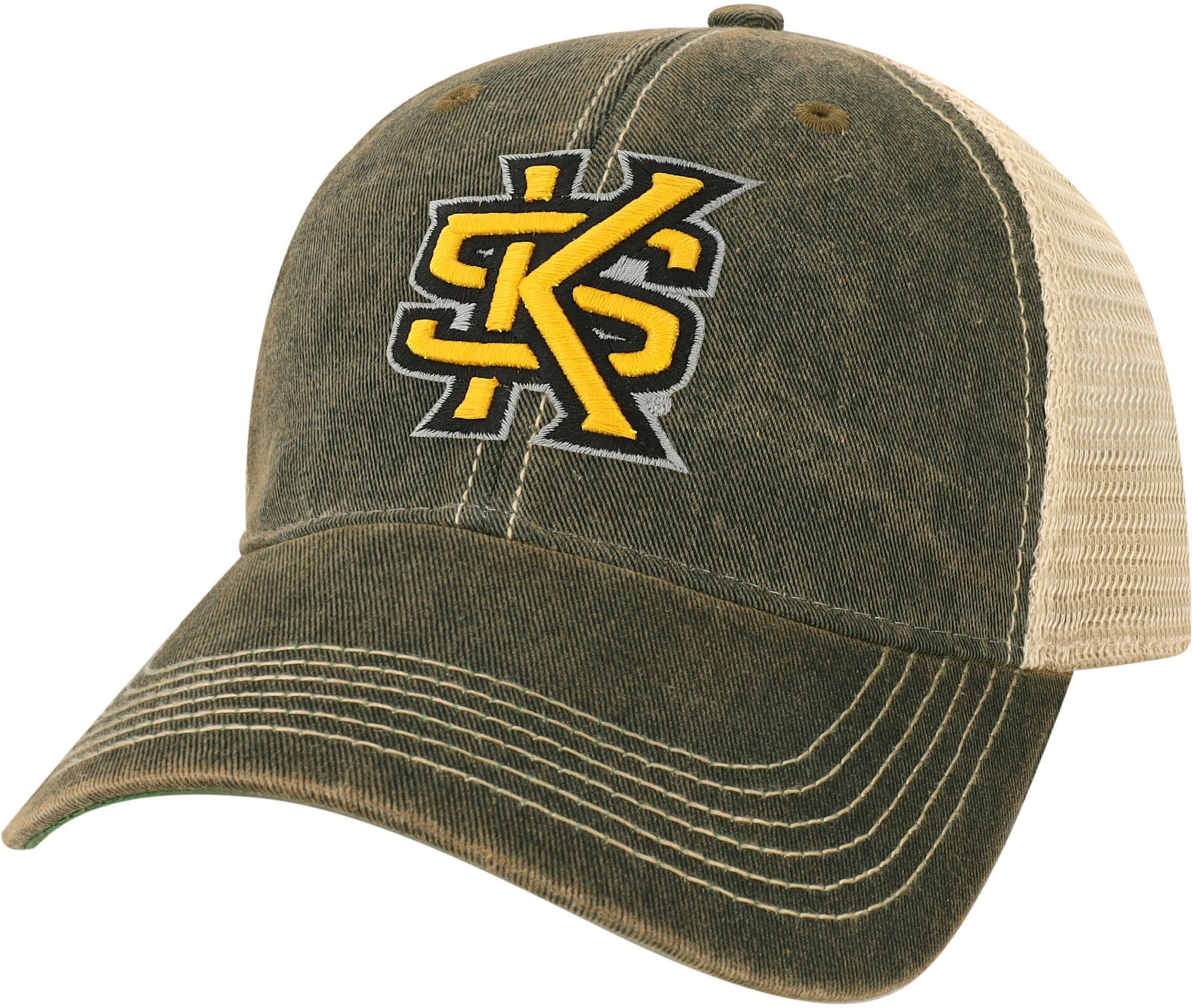 League-Legacy Adult Kennesaw State Owls Black Old Favorite Adjustable Trucker Hat