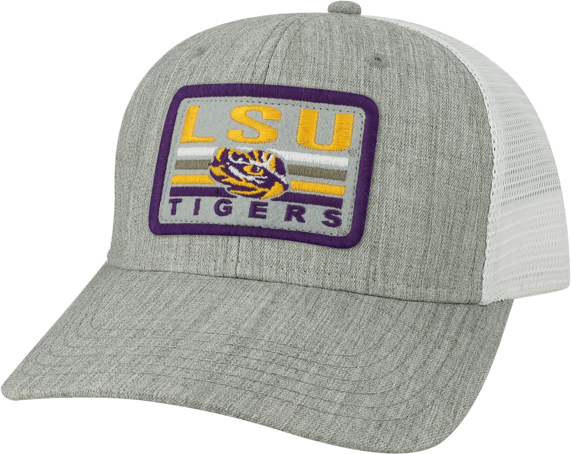 League-Legacy Adult LSU Tigers Grey Mid-Pro Trucker Hat