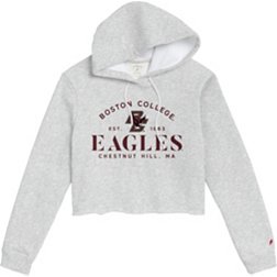 League-Legacy Women's Boston College Eagles Grey Cropped Hoodie