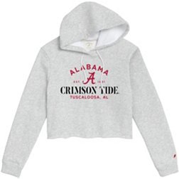 League-Legacy Women's Alabama Crimson Tide Grey Cropped Hoodie