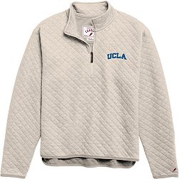 League-Legacy Women's UCLA Bruins Oatmeal Highland Quilted Quarter-Zip