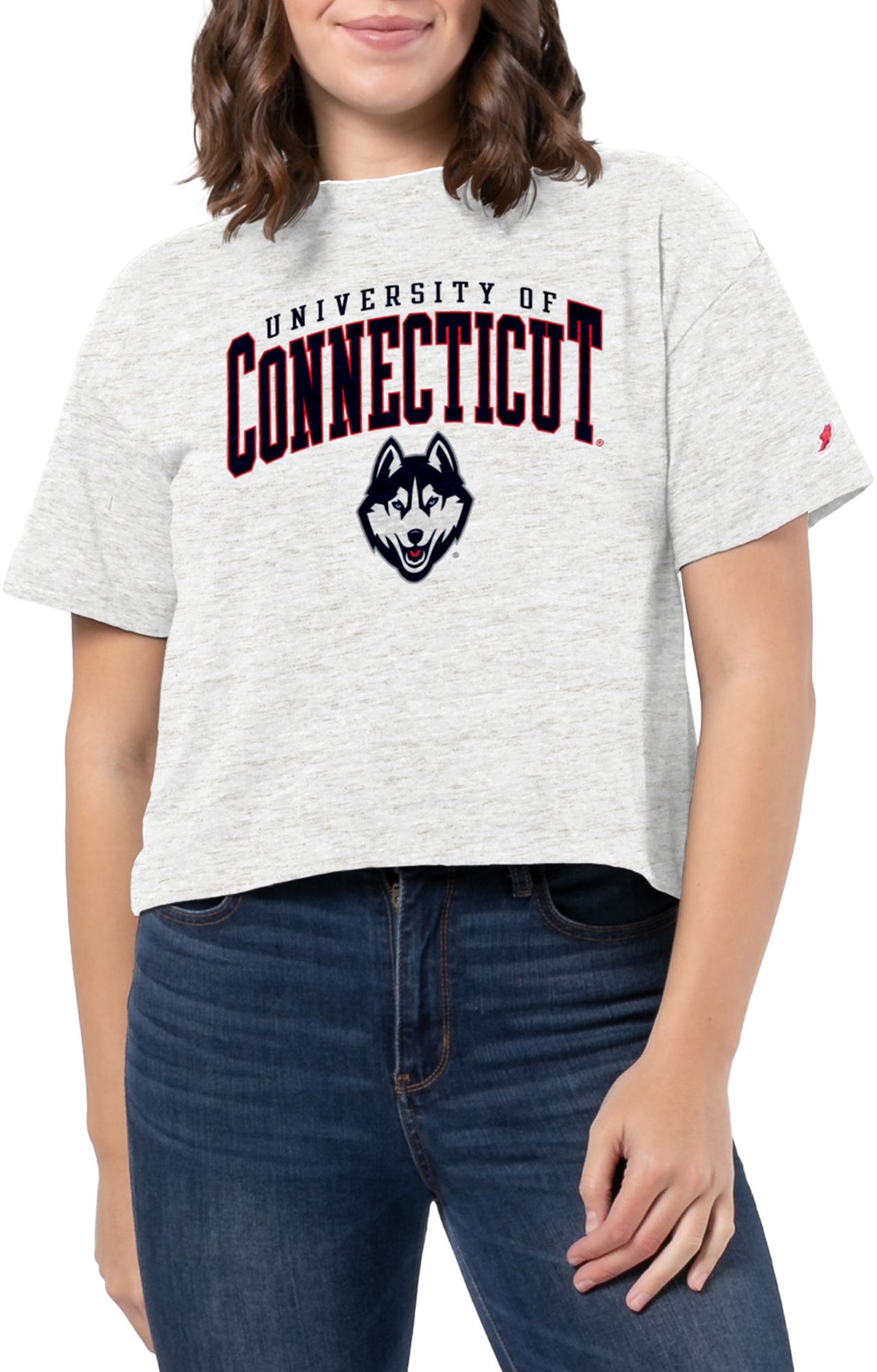 League-Legacy Women's UConn Huskies White Intramural Midi T-Shirt