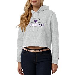 League-Legacy Women's Kansas State Wildcats Grey Cropped Hoodie
