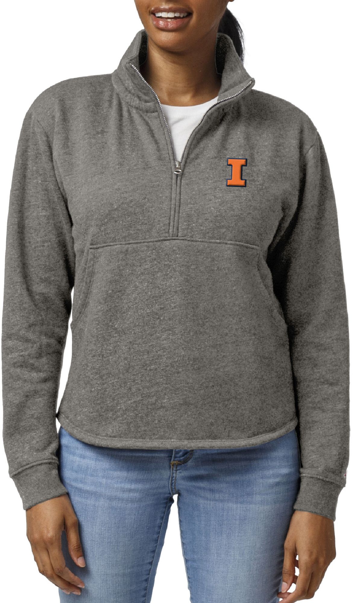 League-Legacy Women's Illinois Fighting Illini Grey Victory Quarter-Zip