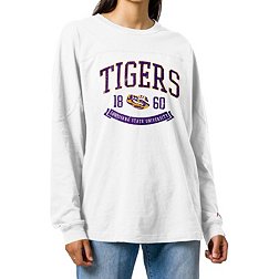 League-Legacy Women's LSU Tigers White Throwback Long Sleeve Shirt
