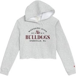 League-Legacy Women's Mississippi State Bulldogs Grey Cropped Hoodie