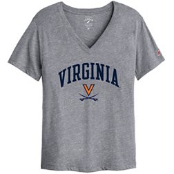 League-Legacy Women's Virginia Cavaliers Grey Intramural Boyfriend V-Neck T-Shirt
