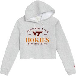 League-Legacy Women's Virginia Tech Hokies Grey Cropped Hoodie