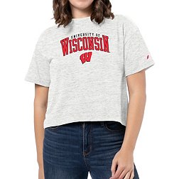 League-Legacy Women's Wisconsin Badgers White Intramural Midi T-Shirt