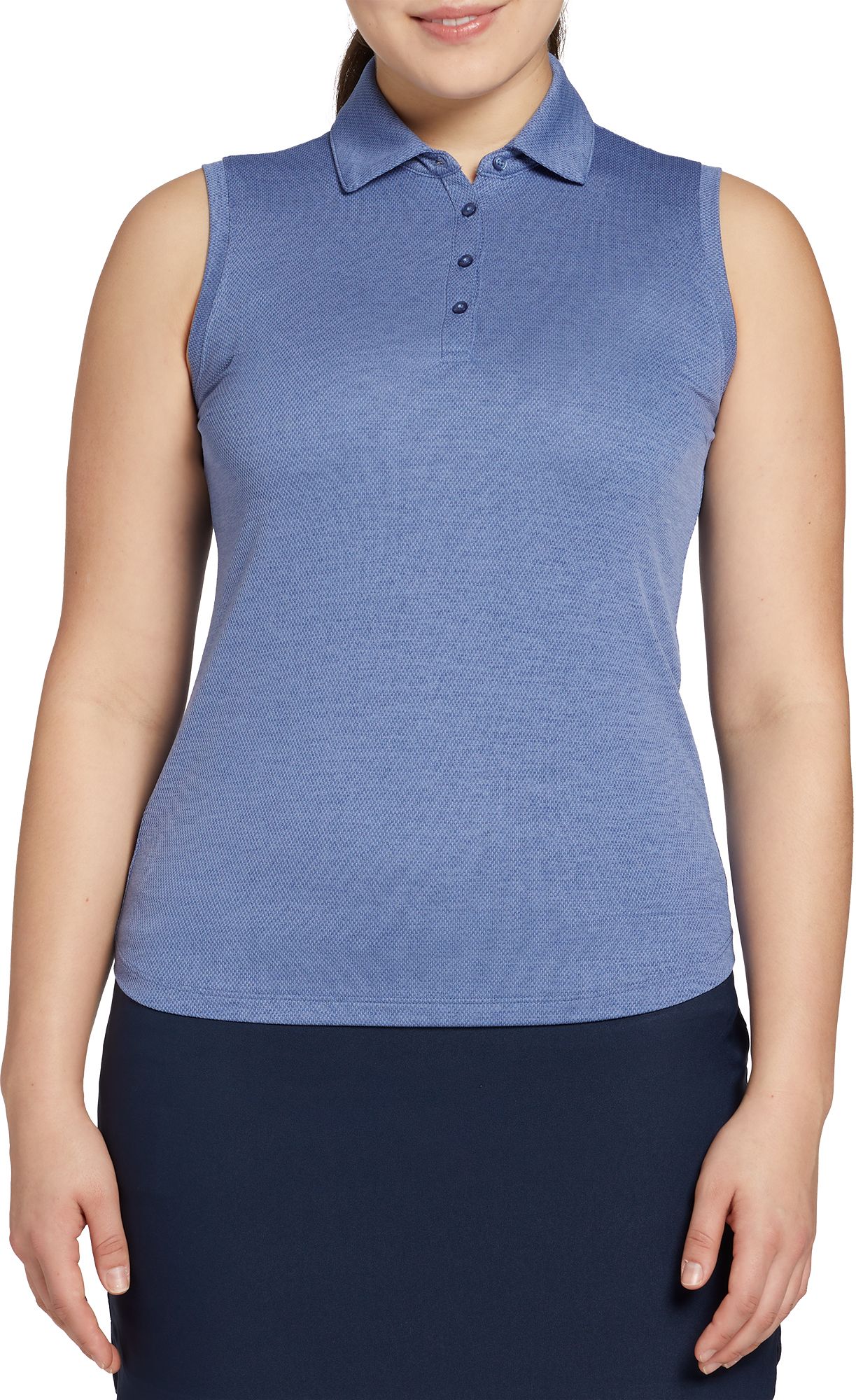 Walter Hagen Women's Clubhouse Jacquard Sleeveless UV Golf Polo