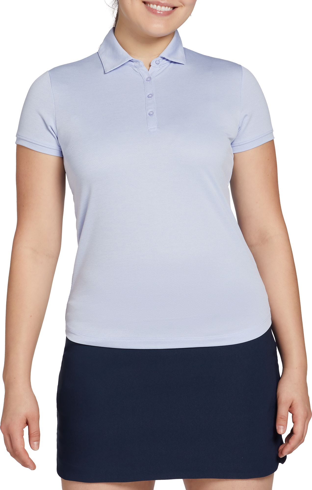 Walter Hagen Women's Clubhouse Jacquard Short Sleeve UV Golf Polo