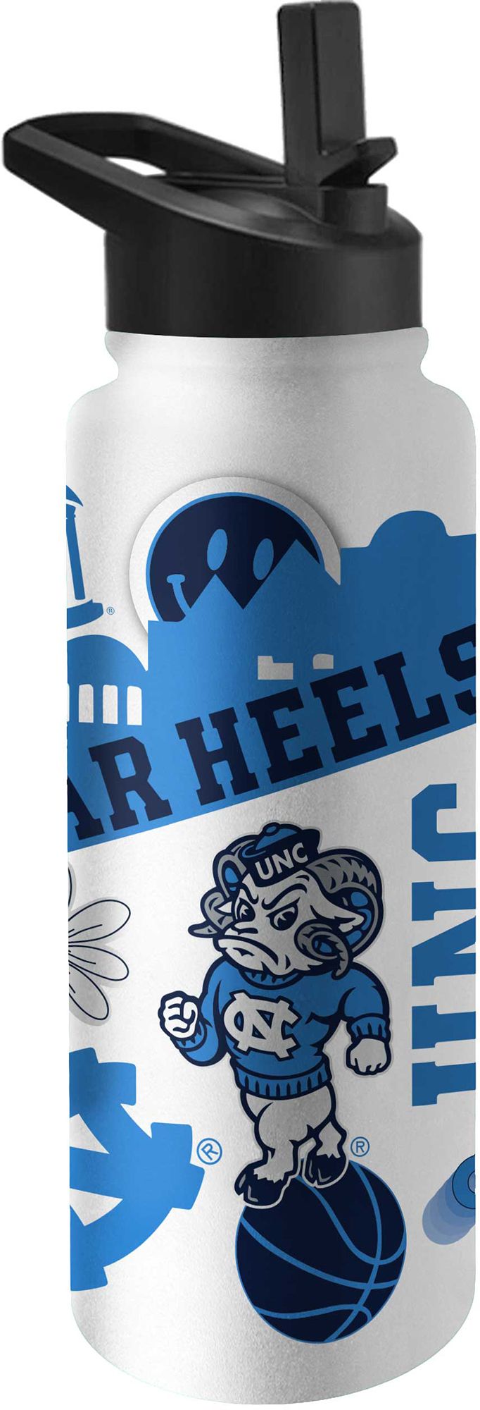 Logo Brands North Carolina Tar Heels 34 oz. Stainless Steel Native Quencher Water Bottle