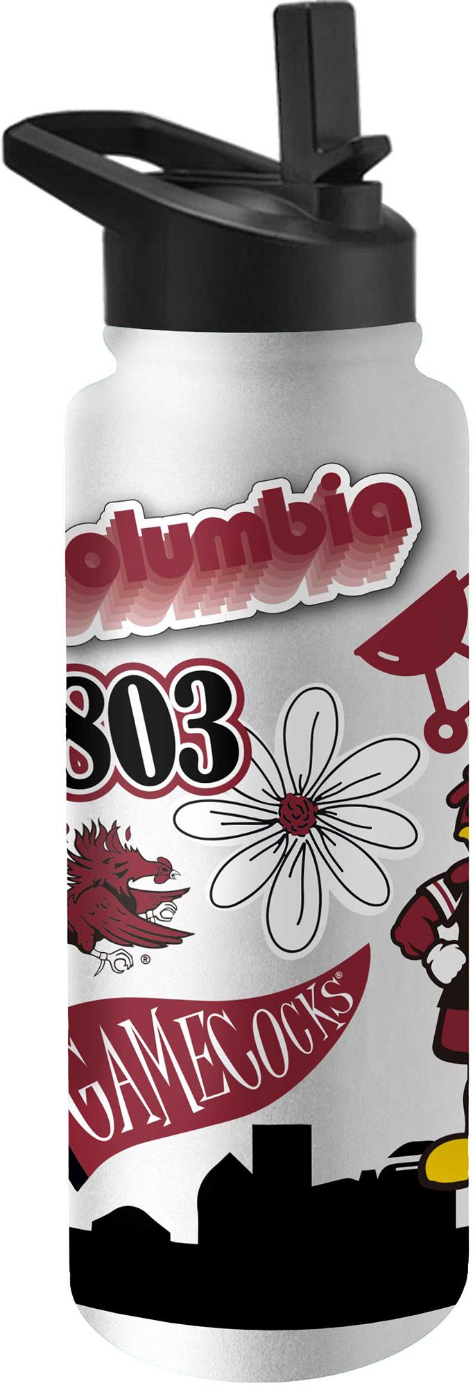 Logo Brands South Carolina Gamecocks 34 oz. Stainless Steel Native Quencher Water Bottle