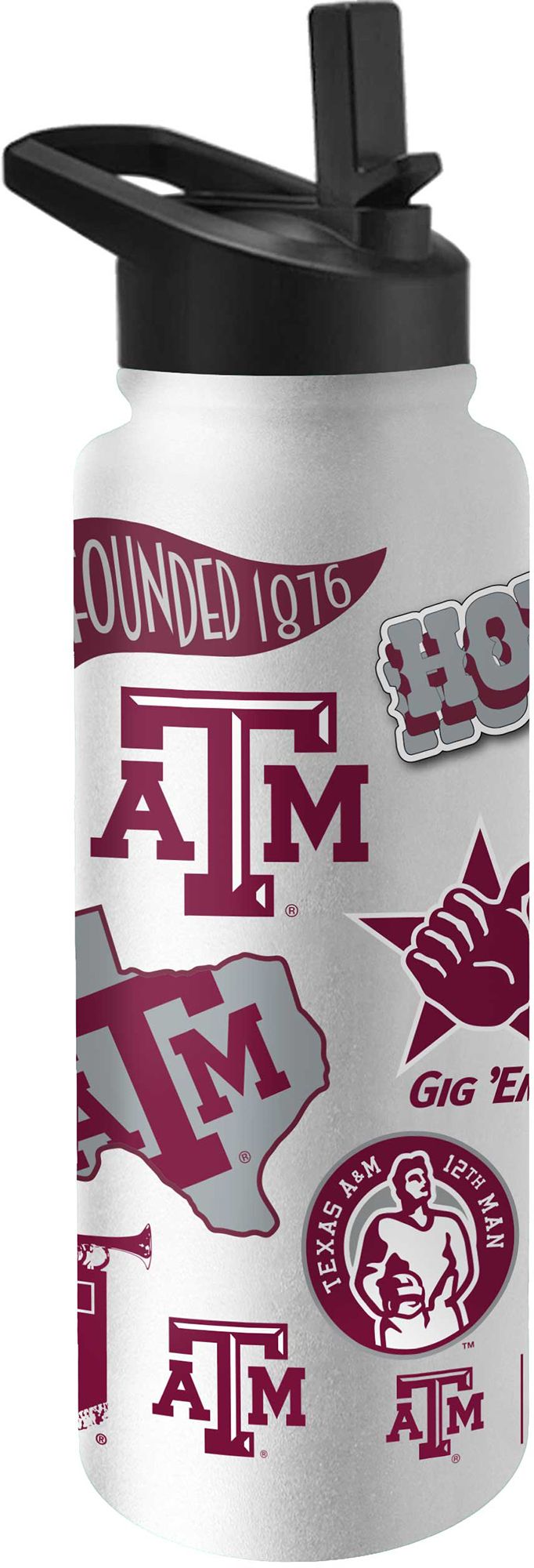 Logo Brands Texas A&amp;M Aggies 34 oz. Stainless Steel Native Quencher Water Bottle