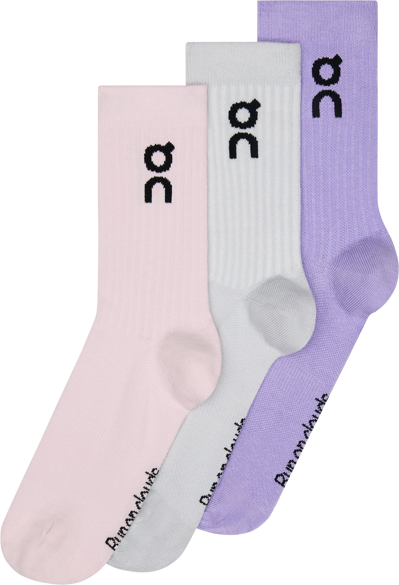On Unisex Logo Crew Socks - 3 Pack Orchid/Bloom thumbnail
