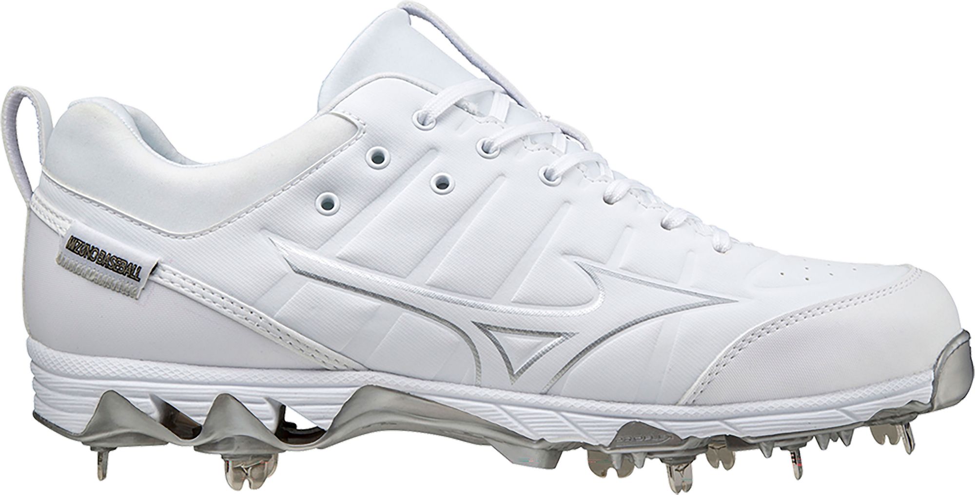 Mizuno Men’s 9-Spike Ambition 2 Metal Baseball Cleats, Size 10.5, White