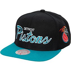 Mitchell and Ness Adult Detroit Pistons Script 2Tone Adjustable Snapback Hat