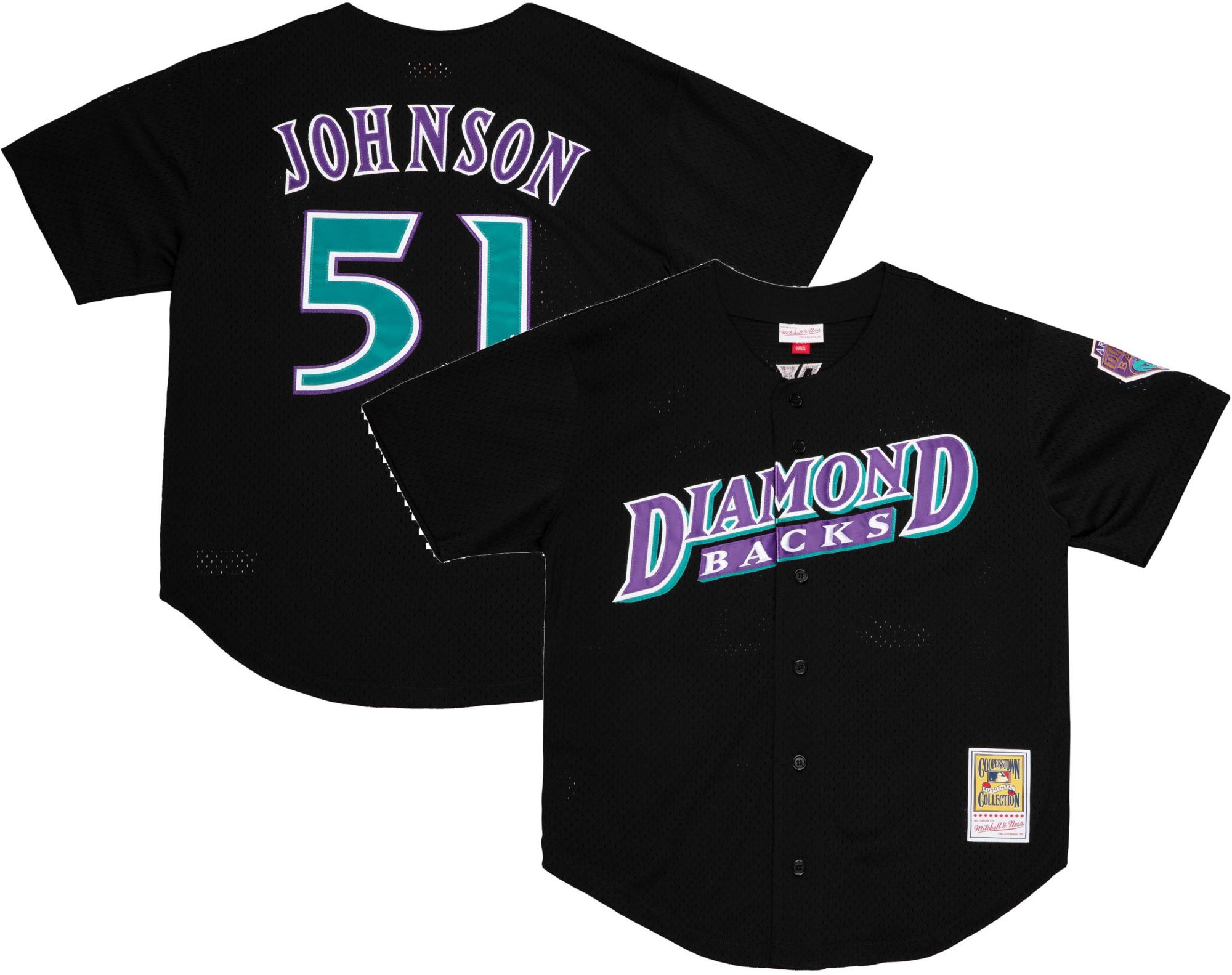 Mitchell &amp; Ness Men's Arizona Diamondbacks Batting Practice Black Randy Johnson #51 Jersey
