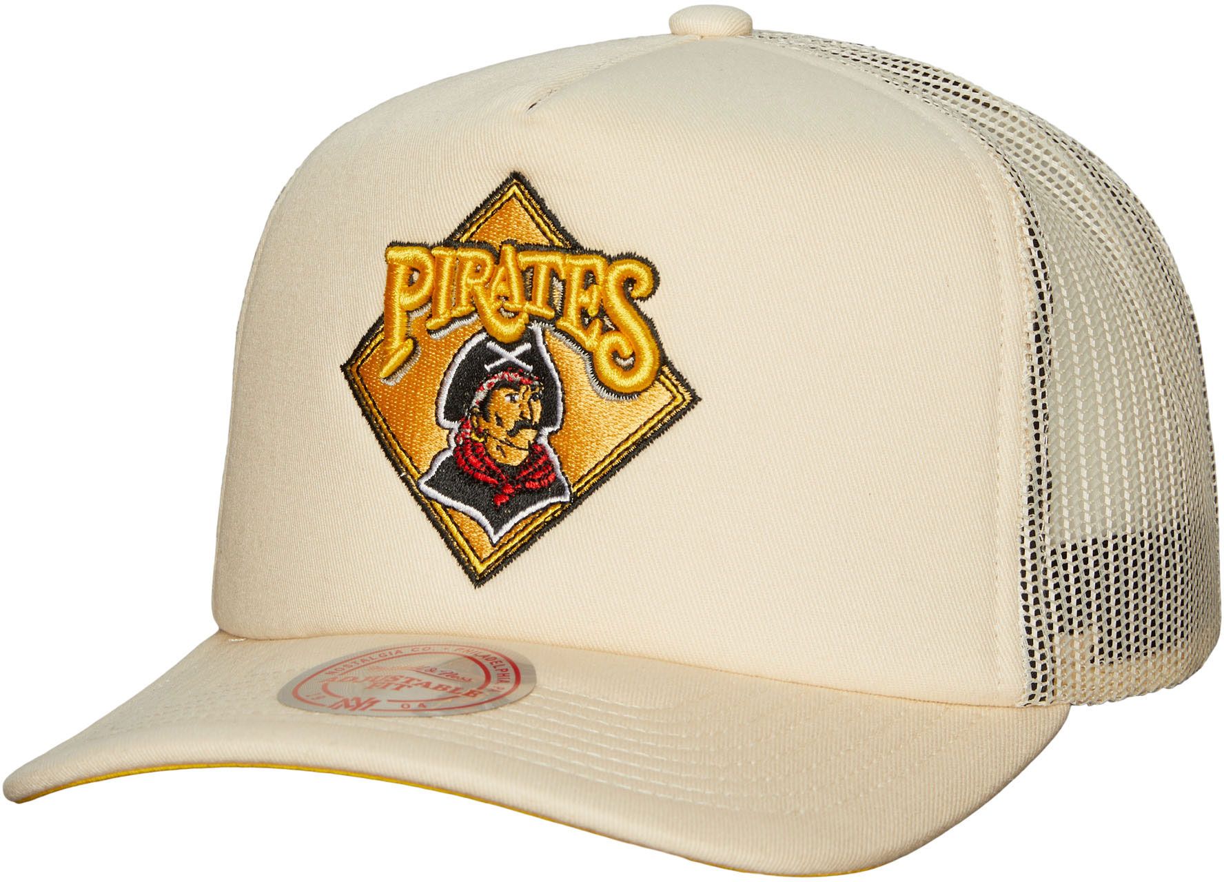 Mitchell &amp; Ness Pittsburgh Pirates White Coop Evergreen Trucker Hat