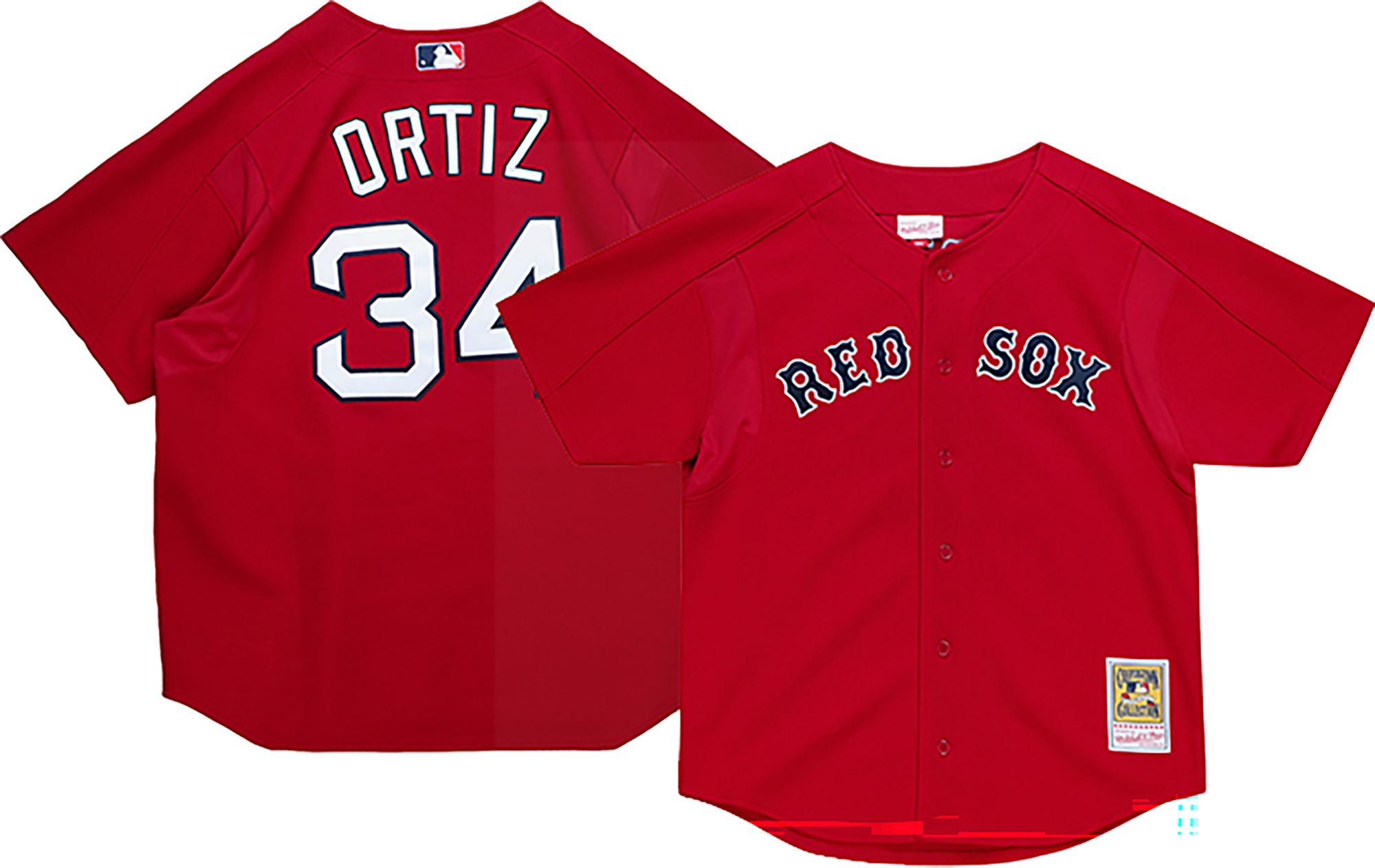 Mitchell & Ness Men's David Ortiz #34 Red Cooperstown Alternate Mesh Batting Practice Jersey