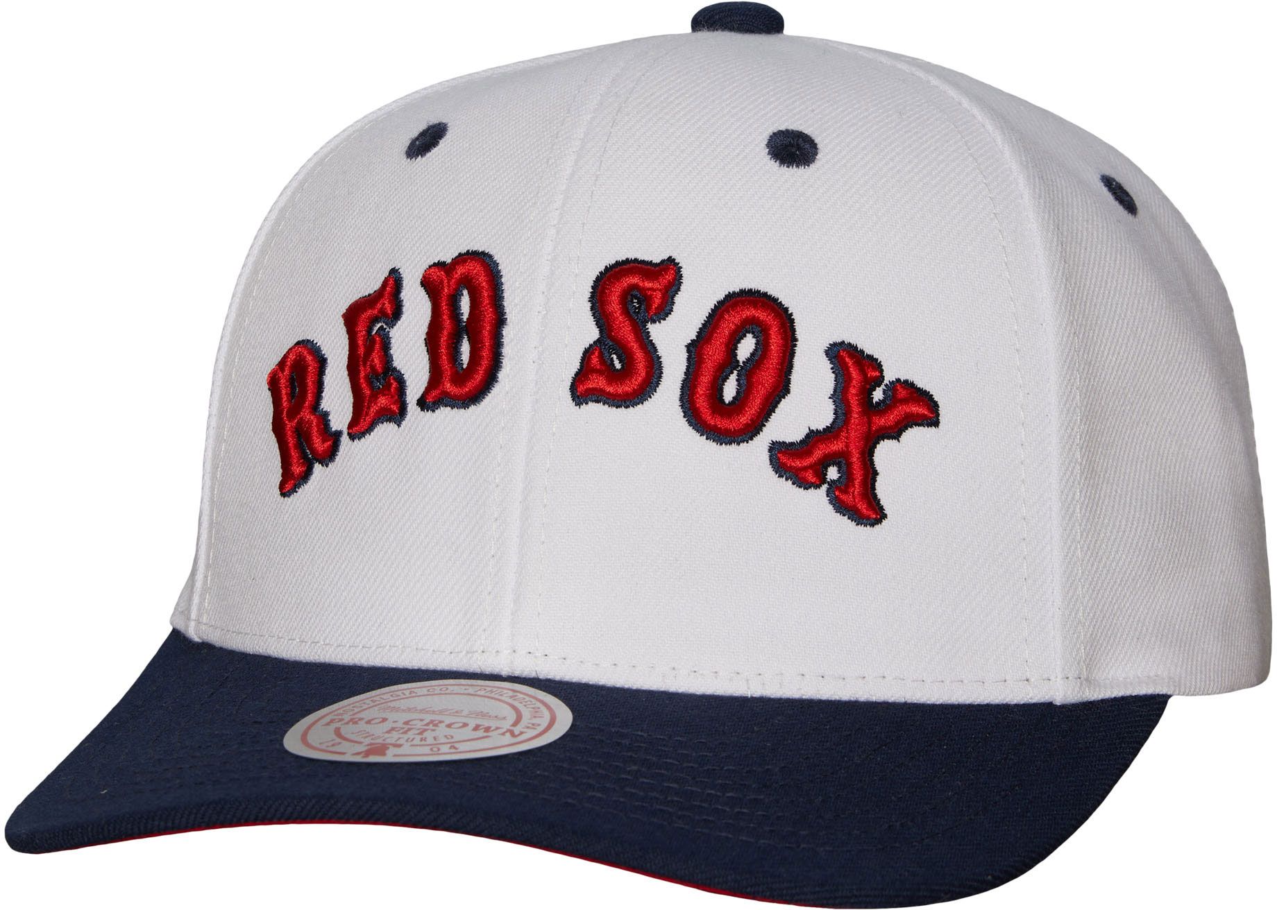 Mitchell &amp; Ness Boston Red Sox White Coop Evergreen Snapback Hat