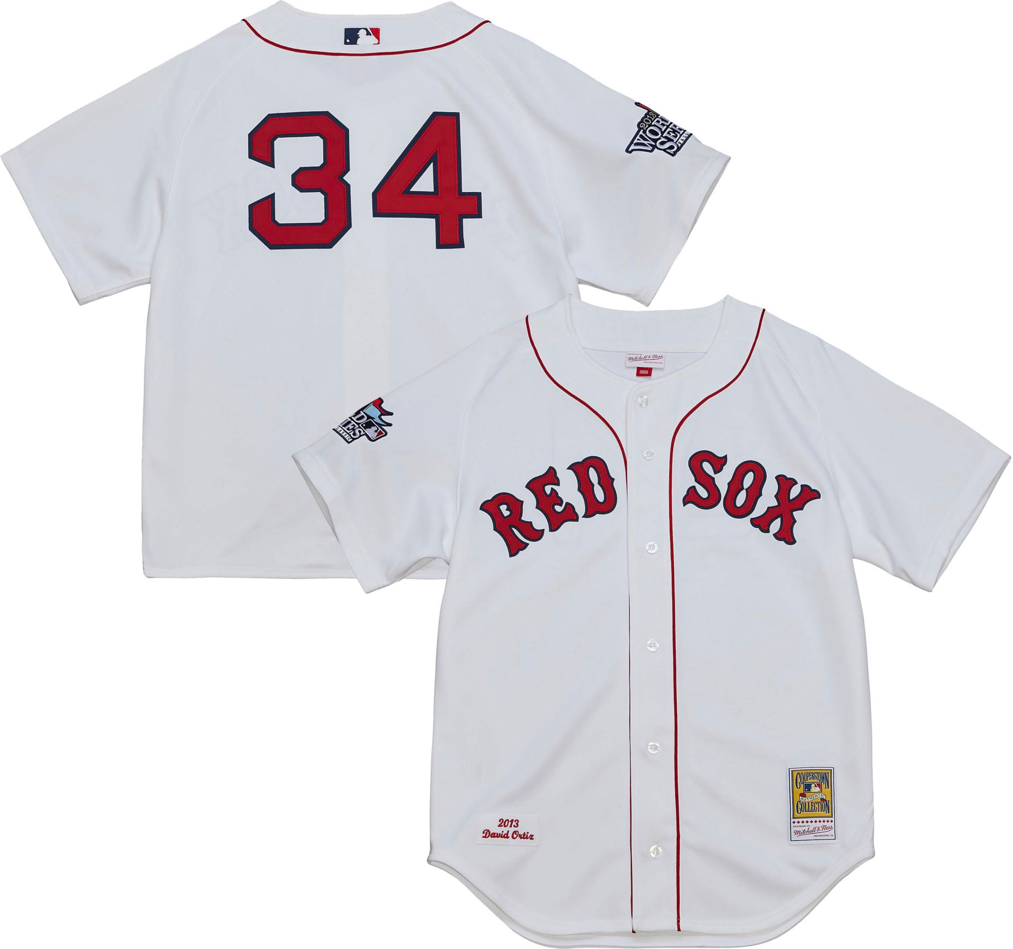 Mitchell & Ness Men's David Ortiz #34 White Cooperstown Home Authentic Jersey