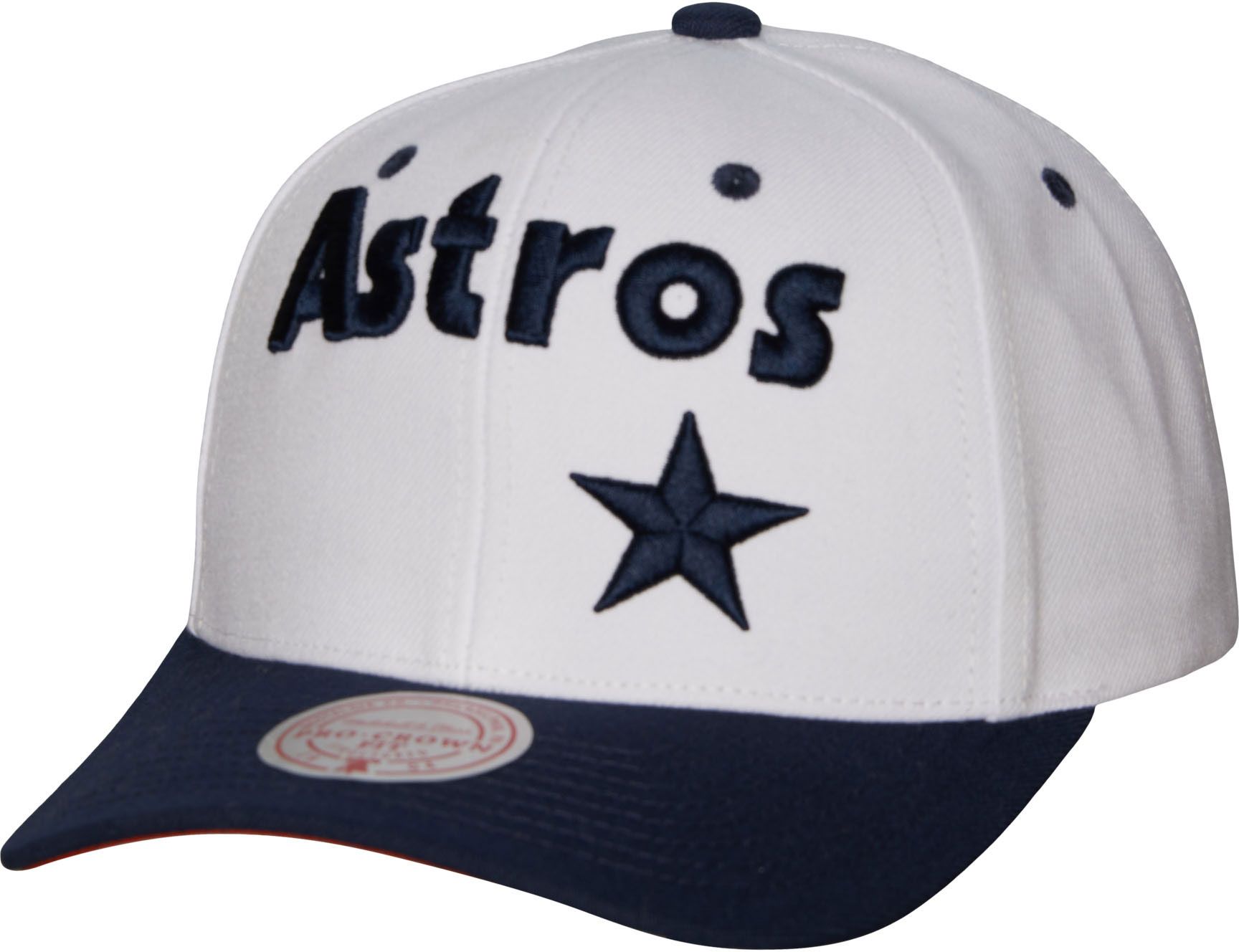 Mitchell &amp; Ness Houston Astros White Coop Evergreen Snapback Hat
