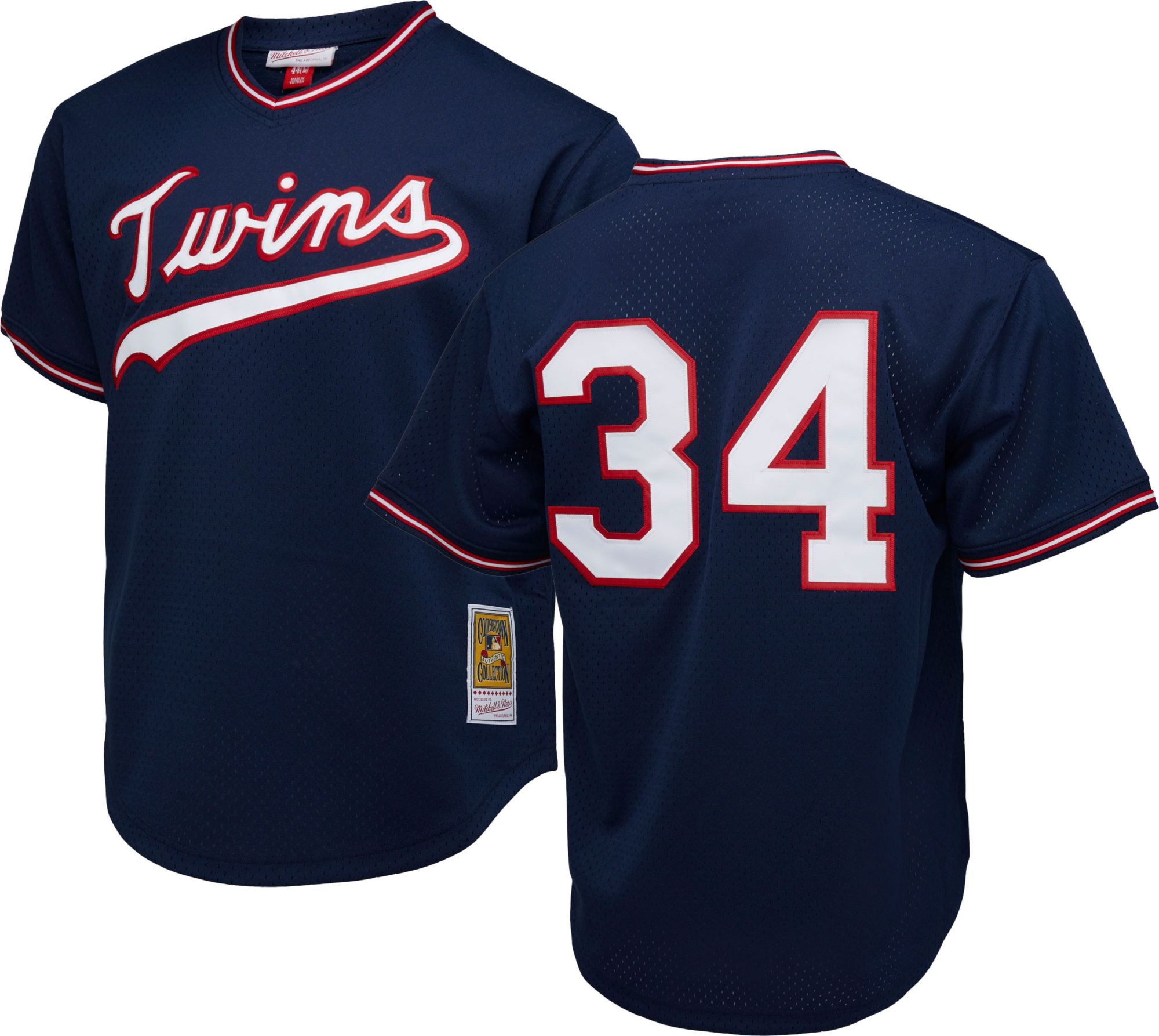 Mitchell & Ness Men's Kirby Puckett #34 Navy Cooperstown Alternate