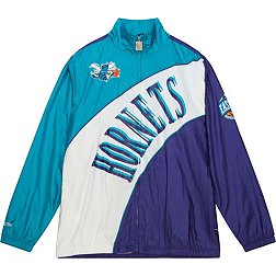 Mitchell and Ness Men's Charlotte Hornets White Arch Windbreaker