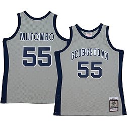 Mitchell & Ness Men's Georgetown Hoyas Dikembe Mutombo #55 Grey 1990-91 Swingman Replica Throwback Jersey