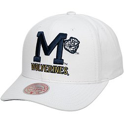 Mitchell & Ness Men's Michigan Wolverines White All In Adjustable Snapback Hat