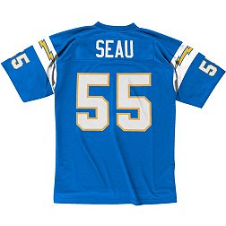 Mitchell & Ness Men's Los Angeles Chargers Junior Seau #55 2002 Blue Throwback Jersey