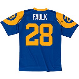Mitchell & Ness Men's St. Louis Rams Marshall Faulk #28 1996 Royal Blue Throwback Jersey