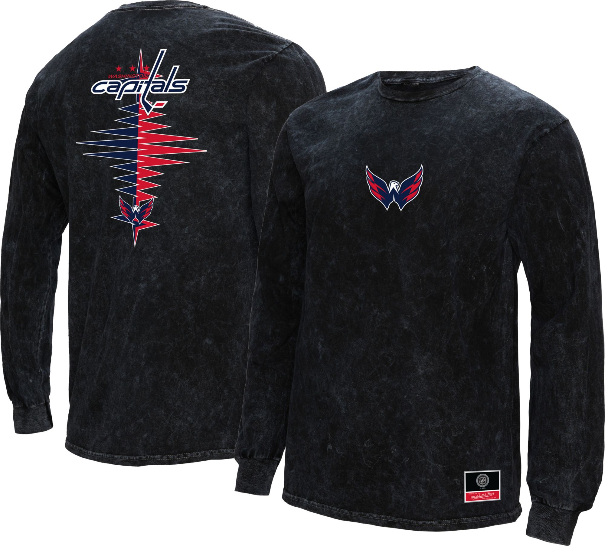 Mitchell &amp; Ness Washington Capitals Vintage Zig-Zag Black Long Sleeve Shirt